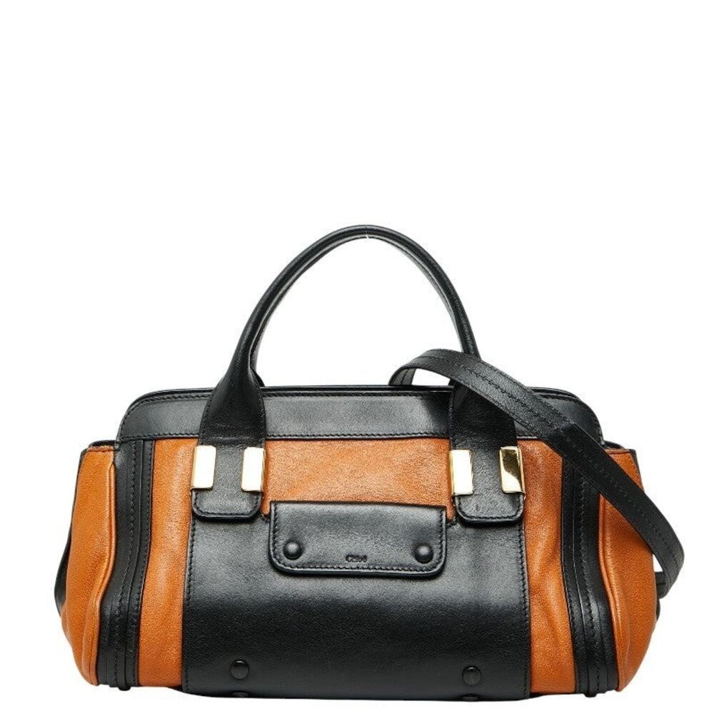 Chloe Alice Leather Tote Bag Brown